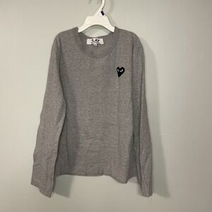Comme des Garçons Play Heart Patch Gray Shirt Youth Medium